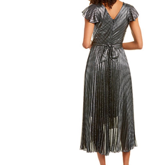 NWOT Karen Millen Silk A Line Dress w Pleats - Picture 3 of 5